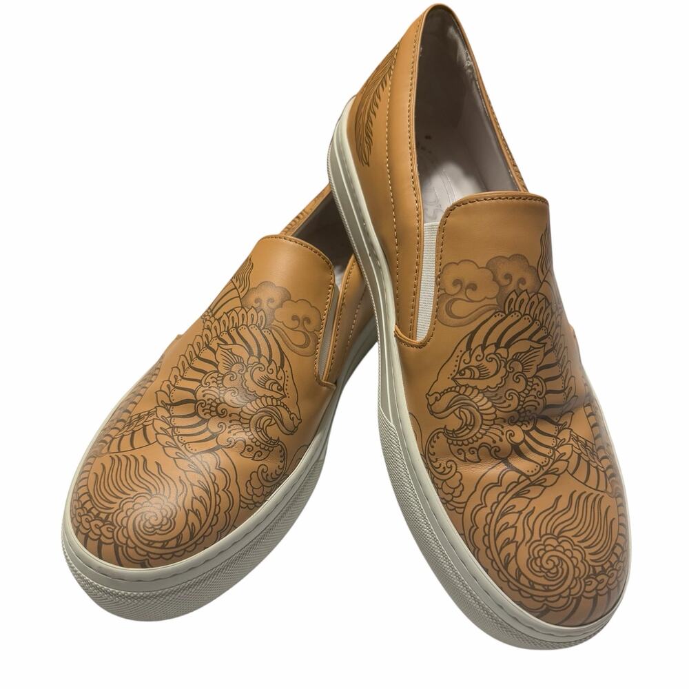 Tod's Sneaker Saira Hujun Tattoo Tan Leather Slip On size 9US 39